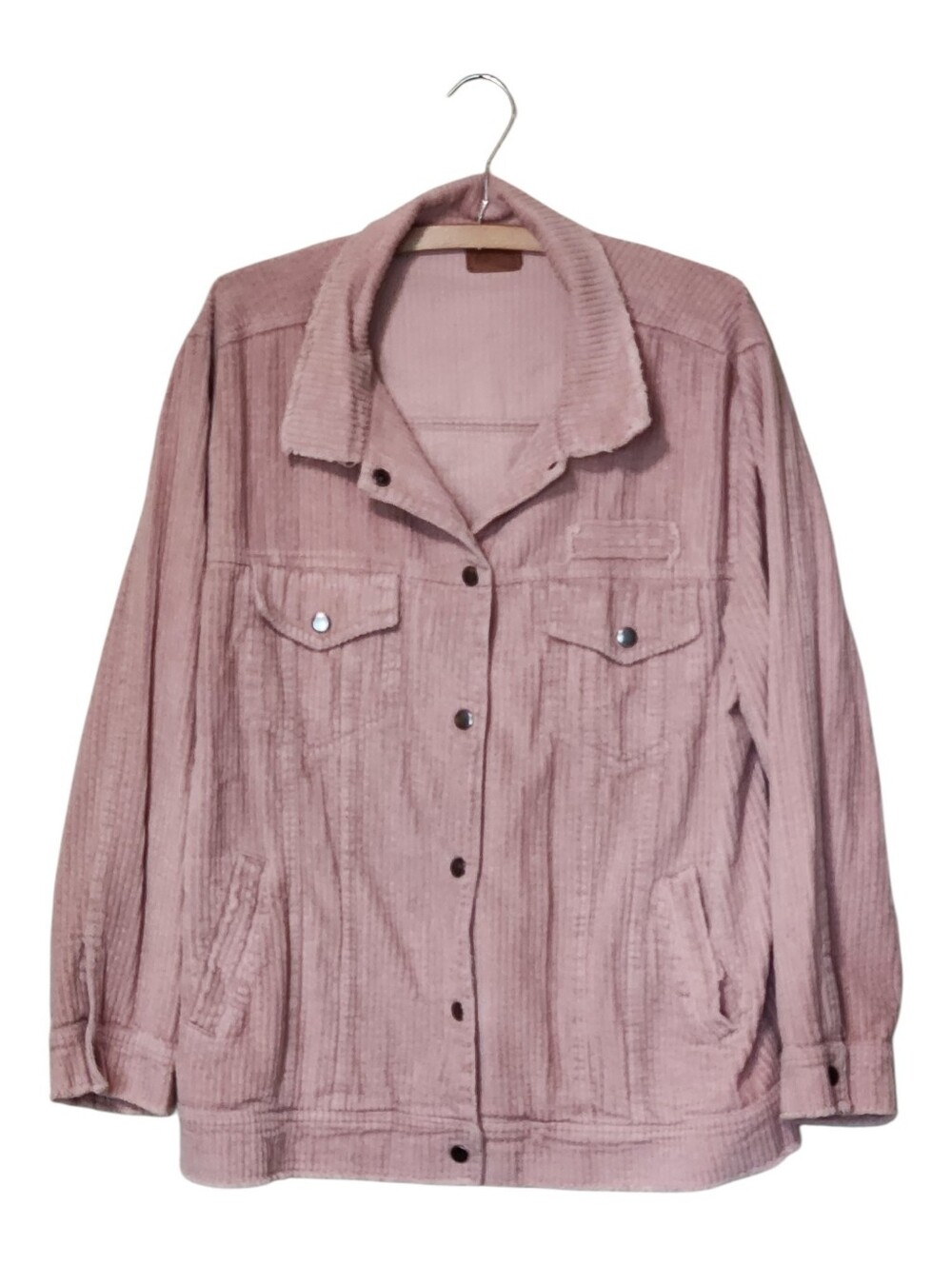 POL Dusty Pink Corduroy Trucker Style Jacket Size Large